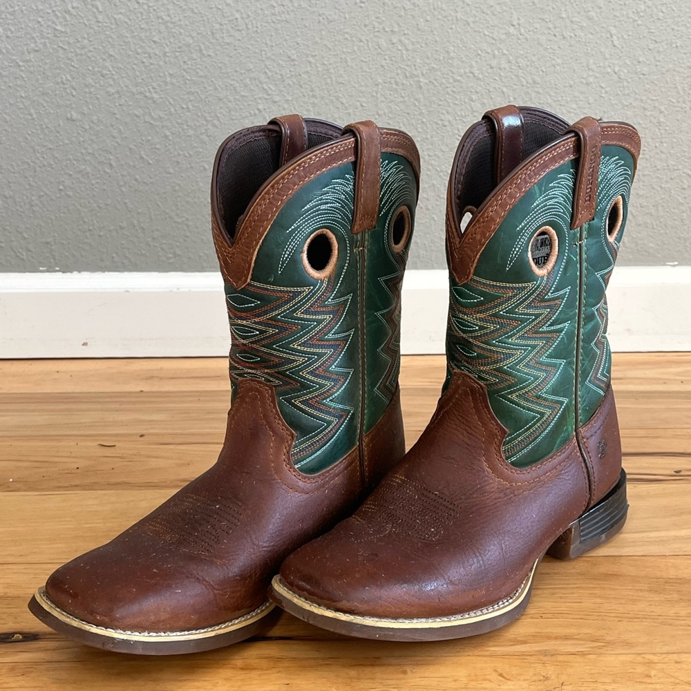 Durango Brown and Green Kids Boots